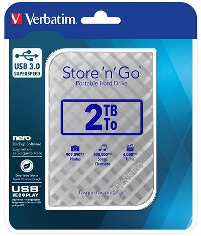 VERBATIM EKSTERNI HARD DISK 2TB SILVER KOCKA (53198)